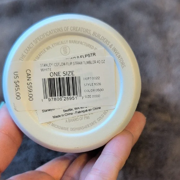 40 oz Stanley White Flip Straw Tumbler with Sturdy Handle - Picture 2 of 6